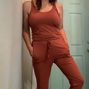Rust orange jumpsuit